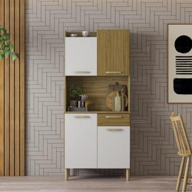 Imagem de Armário De Cozinha 4 Portas Gen Detalhe Ripado Kits Paraná, Freijo Sup
