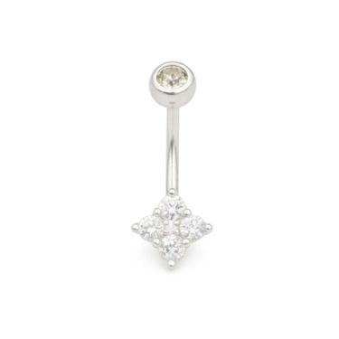Imagem de Piercing de Umbigo Estrela Cravejada em Prata 925 Legítima - Princesa 