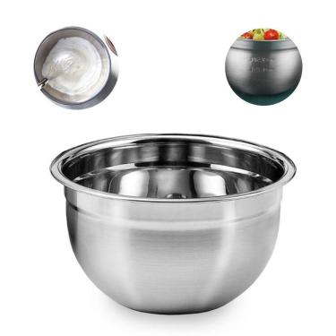 Imagem de Tigela Mixing Bowl Inox Multiuso Salada Molho Cozinha 22cm