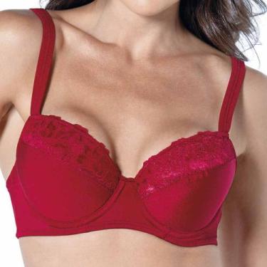 Imagem de Sutiã Sustentação com Renda DeMillus Barínya 65307, Vermelho, 52