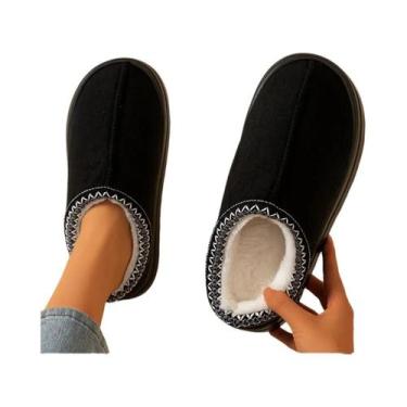 Imagem de Botas De Inverno Femininas Com Pelúcia Fuzzy, Antiderrapantes, Sola Ma