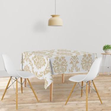 Imagem de Toalha De Mesa Quadrada Tecido Oxford Arabesco Branca TL 15  - 140x140