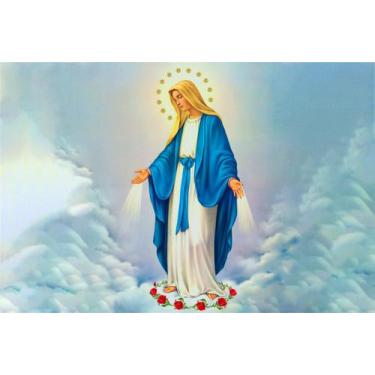 Imagem de Painel de Tecido Sublimado Nossa Senhora das Graças Céus de nuvens - F