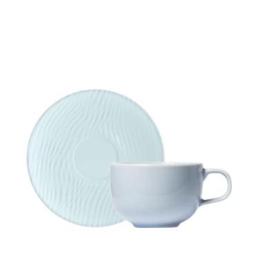 Imagem de Kit 06 Xícara Café com Pires Dunas Azul Germer Porcelanas