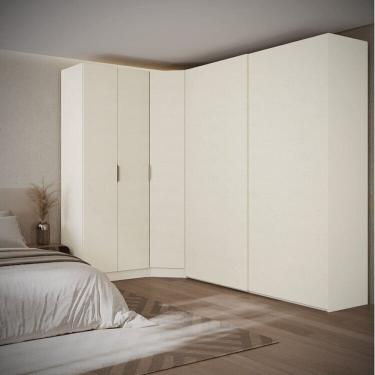 Imagem de Guarda-roupa Modulado de Canto Obliquo 3 Peças com 5 Portas Orion Cabecasa Madeira Originals Aveia/Linho
