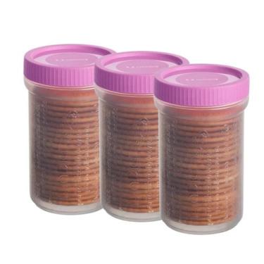 Imagem de Kit 3 Pote Porta Biscoito Maria Bolacha Redondo Meio pacote - Sanremo