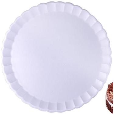 Imagem de 200 Bandeja Isopor Rendada Branca Redonda 28Cm Ultra (1Pct)