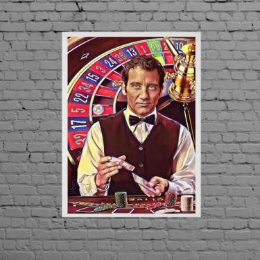 Imagem de Quadro Decorativo Embaralhador 45X34 Moldura Vidro Branca - Quadros On