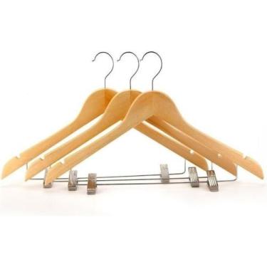 Imagem de Cabide de Madeira Com Presilha Adulto - MMF, 25 Pçs