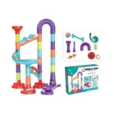 Imagem de Blocos De Montar 3D Para Pista De Bolinhas Infantil, Brinquedo DIY Lab