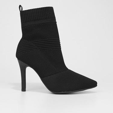 Imagem de Bota Cano Curto Vizzano Knit Salto Fino Feminina-Feminino