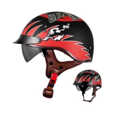 Imagem de Capacete Retro Para Motocicleta, Capacete Protetor Para Passeios Ao Ar