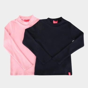 Imagem de Kit Blusa Infantil Kely & Kety Manga Longa Menina - 2 Peças, Rosa, Pre