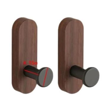 Imagem de Ganchos De Parede Autoadesivos De Madeira De Nogueira Para Casacos, To