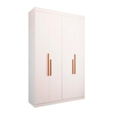 Imagem de Guarda-Roupa Solteiro MDF Herval Yara, 4 Portas, Branco Ártico