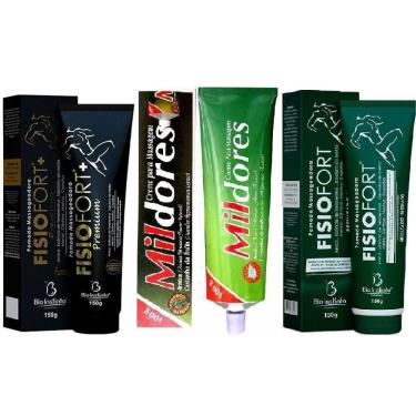 Imagem de Kit 5 Pomada Fisio Fort Premium + 5 Mil Dores + 5 Fisio Fort