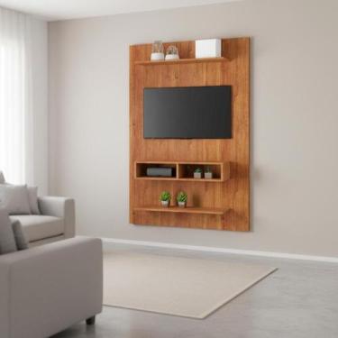 Imagem de Painel Moderno para TV Até 50" com Nicho e Prateleiras - Repleta, Mel