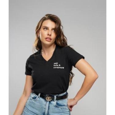 Imagem de T-Shirt Gola V Eis-Me Aqui Salvatore Fashion-Feminino