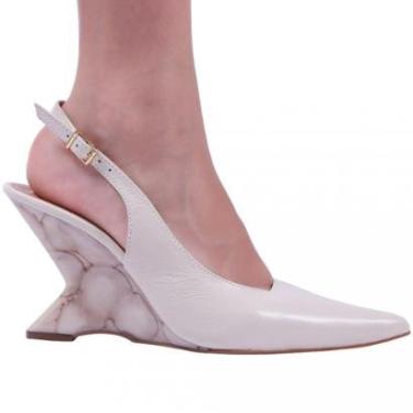 Imagem de Sapato Zariff Slingback com Salto Anabela Mármore 2105-6716-Feminino