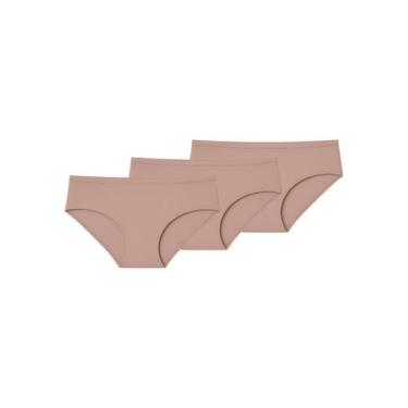 Imagem de Kit com 3 Calcinhas Biquíni Liz 50376, Bege, G