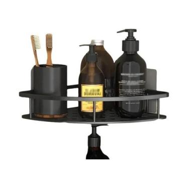 Imagem de Prateleira De Canto Para Banheiro Sem Furos, Suporte De Parede Para Sh