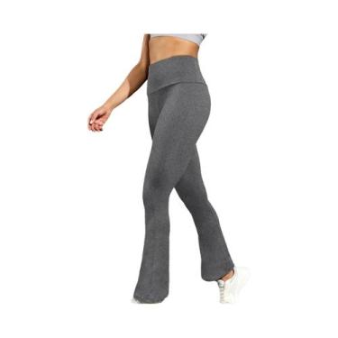 Imagem de Calça feminina super macia flare cintura alta controle de barriga trei