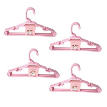 Imagem de Cabide Infantil Bebe Rosa Kit 20 Unidades - Genérica