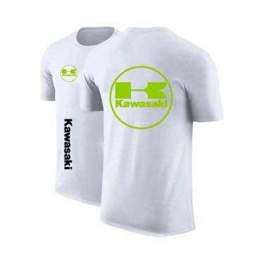 Imagem de Camiseta Masculina De Verão Em Algodão Puro, Casual, Da Equipe Kawasak