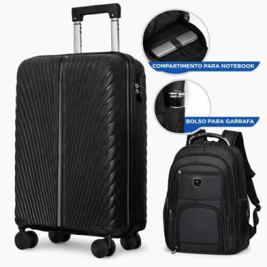 Imagem de Kit Mala Viagem Despacho Voo 23kg + Mochila Executiva Porta Notebook -