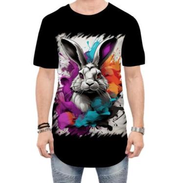 Imagem de Camiseta Longline Páscoa Coelhinho Artístico Design 11 - Kasubeck Stor