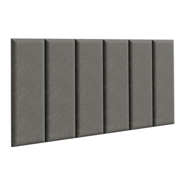 Imagem de Cabeceira Estofada Modular Kit 6 Peças para Camas de Solteiro Silver Madesa