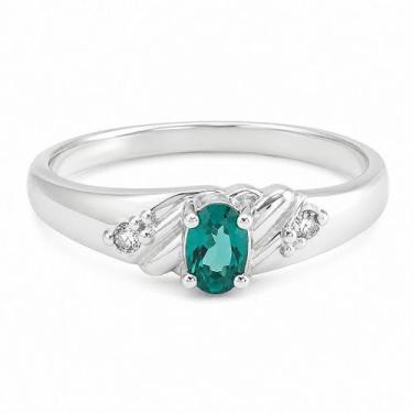 Imagem de Anel de Formatura em Prata 925 com Zirconia Oval Verde Claro - Justino