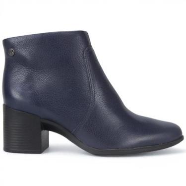 Imagem de Bota Cano Curto Bottero 346901 Couro Burnish Salto Bloco Feminino, Mar