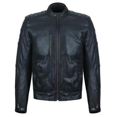 Imagem de Jaqueta Couro Asw Topgun Preto Motociclista Custom Racer, Preto, M - M