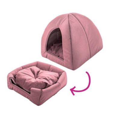 Imagem de Caminha Pet Oca Cama Toca Suede 2 em 1 para Cachorro e Gato - LMM Pets