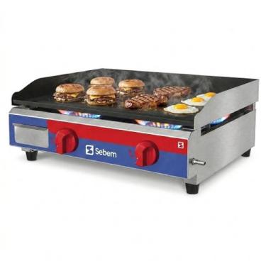 Imagem de Chapa Gás Grossa 10mm Profissional 80cm Hamburgueria Sebem
