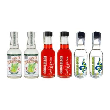 Imagem de Kit 6 Mini Cachaças 50ml Santa Terezinha e Coral Drink