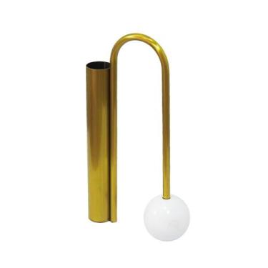 Imagem de Castiçal Imitando Luminaria Metal Dourado Fino Acabamento - LUXdécor