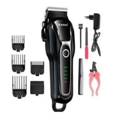 Imagem de Máquina Tosa Pets Recarregável Tesoura Alicate Kemei Bivolt, Bivolt