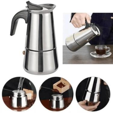 Imagem de Cafeteira Italiana Moka Expresso Aço Inox 300ml 6 xícaras Wbcom Pratea