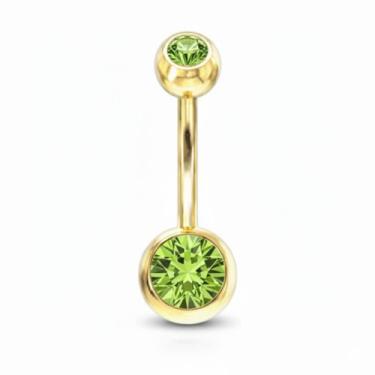 Imagem de Piercing Dourado Zircônia Semijoia Antialérgica Piercing Umbigo - TAIS