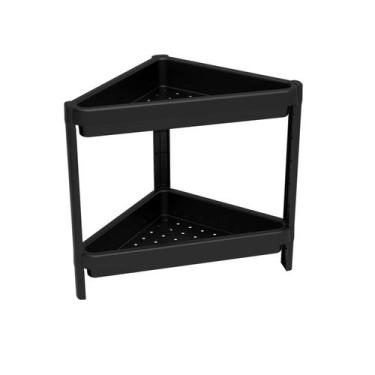 Imagem de Estante Multiuso Canto com 2 Prateleiras Geo Preto - Grifit
