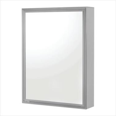Imagem de Espelheira One Silver Sobrepor 58,5cm x 44cm x 10cm Prata - Cris Metal
