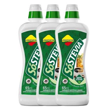 Imagem de Kit com 3 Unidades de Adoçante Lowçucar Sostevia Liquido 65ml