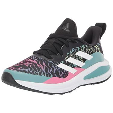 Imagem de adidas Tênis de corrida infantil unissex Fortarun, Preto/branco/tonelada de menta, 6.5 Little Kid