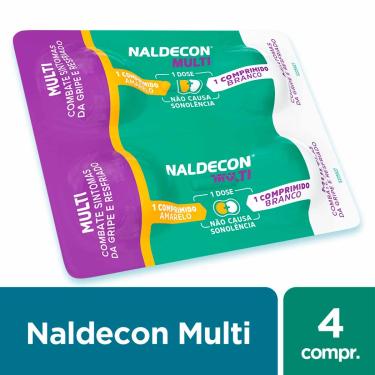 Imagem de Naldecon Multi Paracetamol 800mg + Cloridrato Fenillefrina 20mg 4 comprimidos 4 Comprimidos