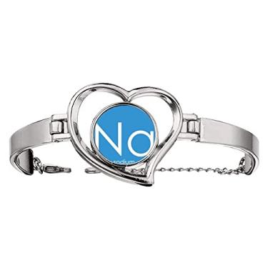 Imagem de N/A N/A Bracelete Chestry Elements Tabela Período de Metal Alcalino Pulseira Coração Joia Pulseira de Arame, medium, metal