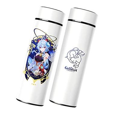 Imagem de Garrafa de água Ganyu Thermos, Genshin Impact Sports Bonito Garrafa de Bebida Isolada para Casa Escola Viagem Ao Ar Livre