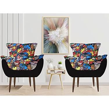 Imagem de Kit 02 Poltronas Opalas Decorativas para Sala e Quarto Pés Palito Suede Romero