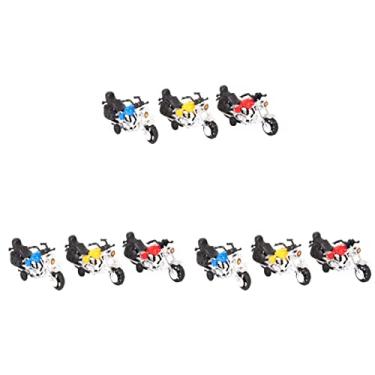 Imagem de 9 Peças Brinquedo Mini Decoração Em Miniatura Modelo De Decoração Azul De Brinquedo Miniaturas Motocicletas De Brinquedo Bolo Presente De Aniversário Masculino
